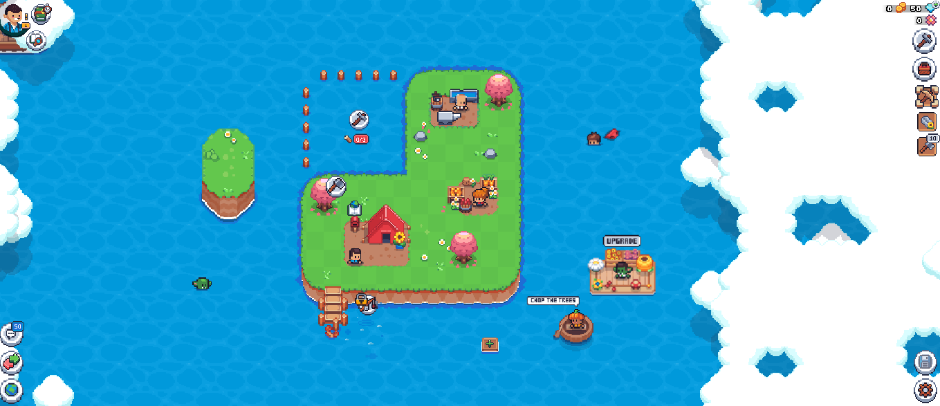 Pantalla inicial e isla de inicio en Sunflower Land